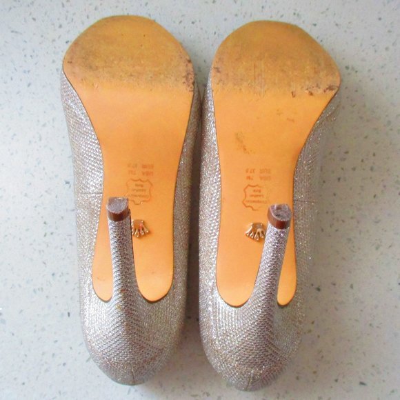 Nina New York Silver Sparkle Dressy Shoe Sz 7 - Picture 4 of 10